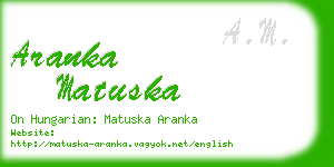 aranka matuska business card